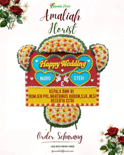 Karangan Papan Bunga Pernikahan di Sidorenggo